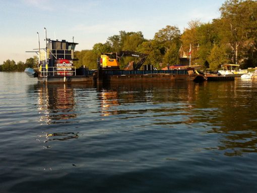 Barge on lake