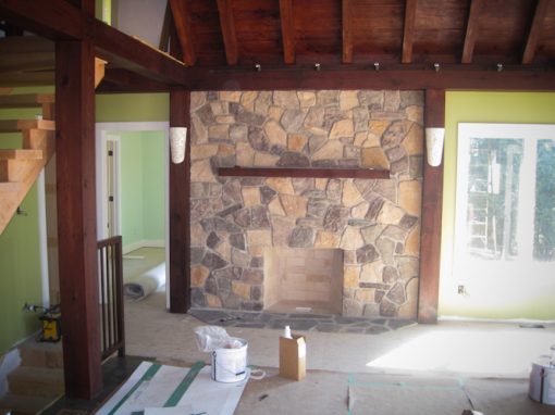 Inside of cottage – Fireplace Completed